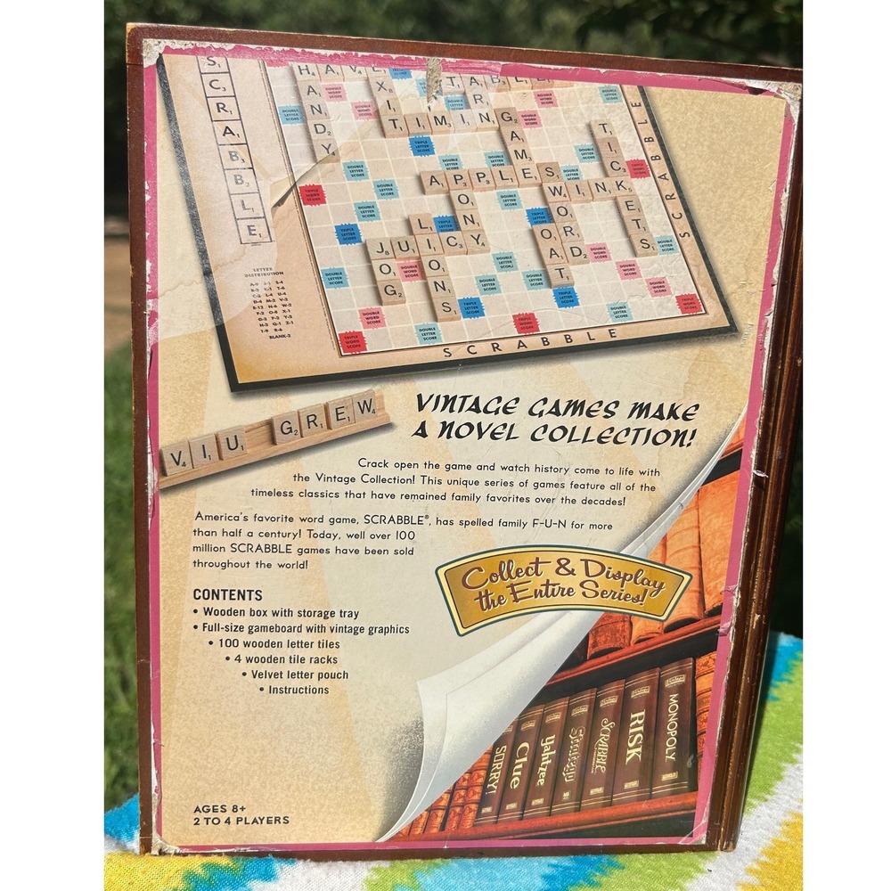 Hasbro Parker Bros SCRABBLE Crossword Game Vintage Collection In Wooden Box Toys - Picture 8 of 9